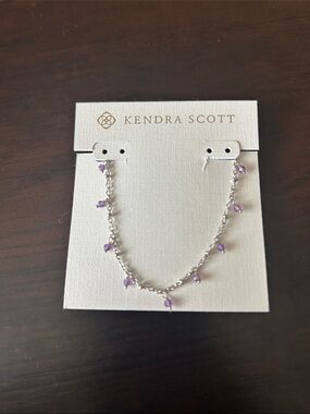NWT! Kendra Scott Camry Strand Necklace Silver & Amethyst